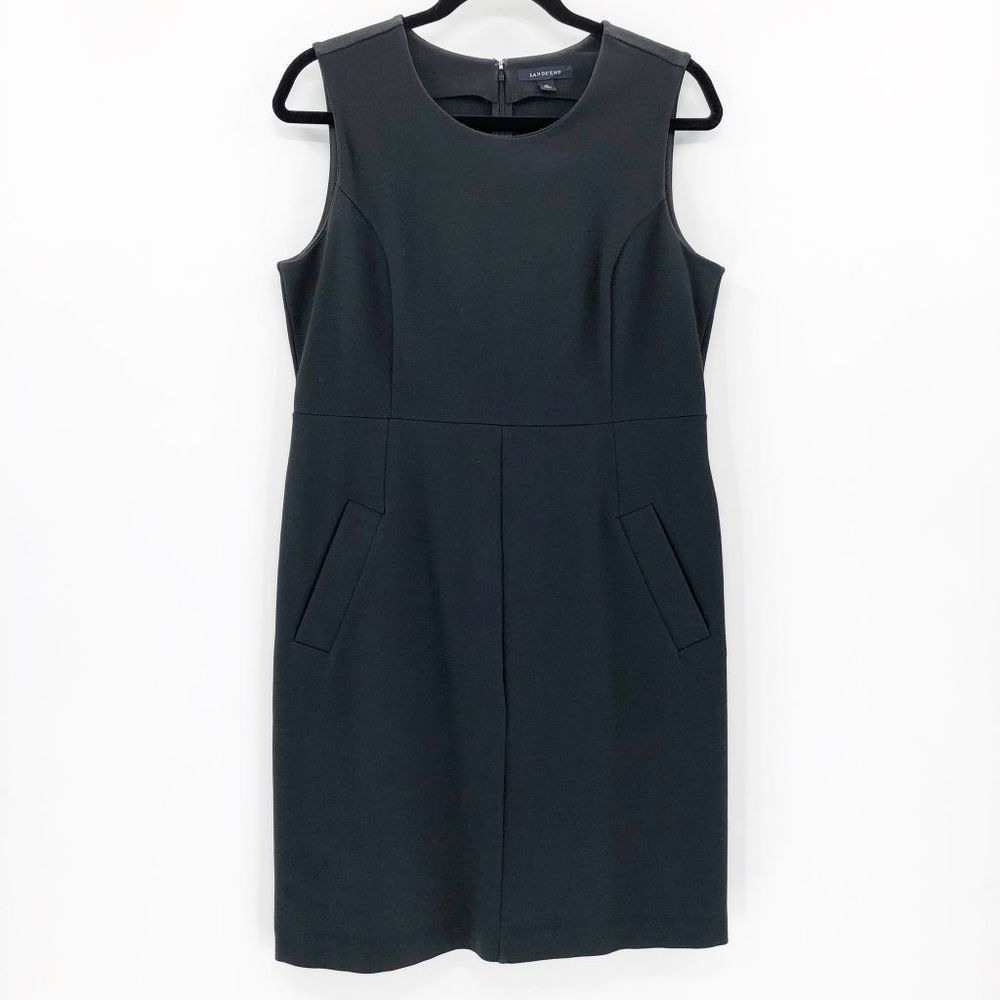 Lands End Women's Black Sleeveless Sheath Dress Size 10